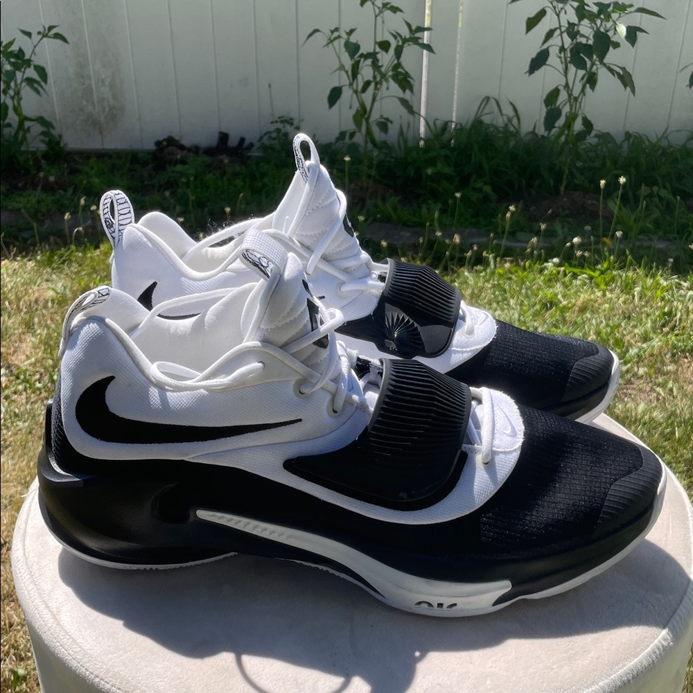 Nike Black and White Slip-On Basketball Sneakers
